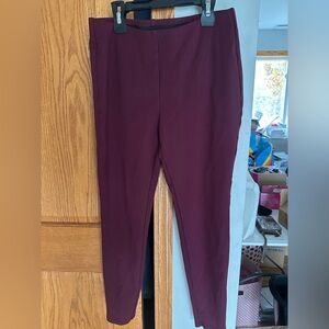 Like new!! Chico's Deep Burgundy Leggings